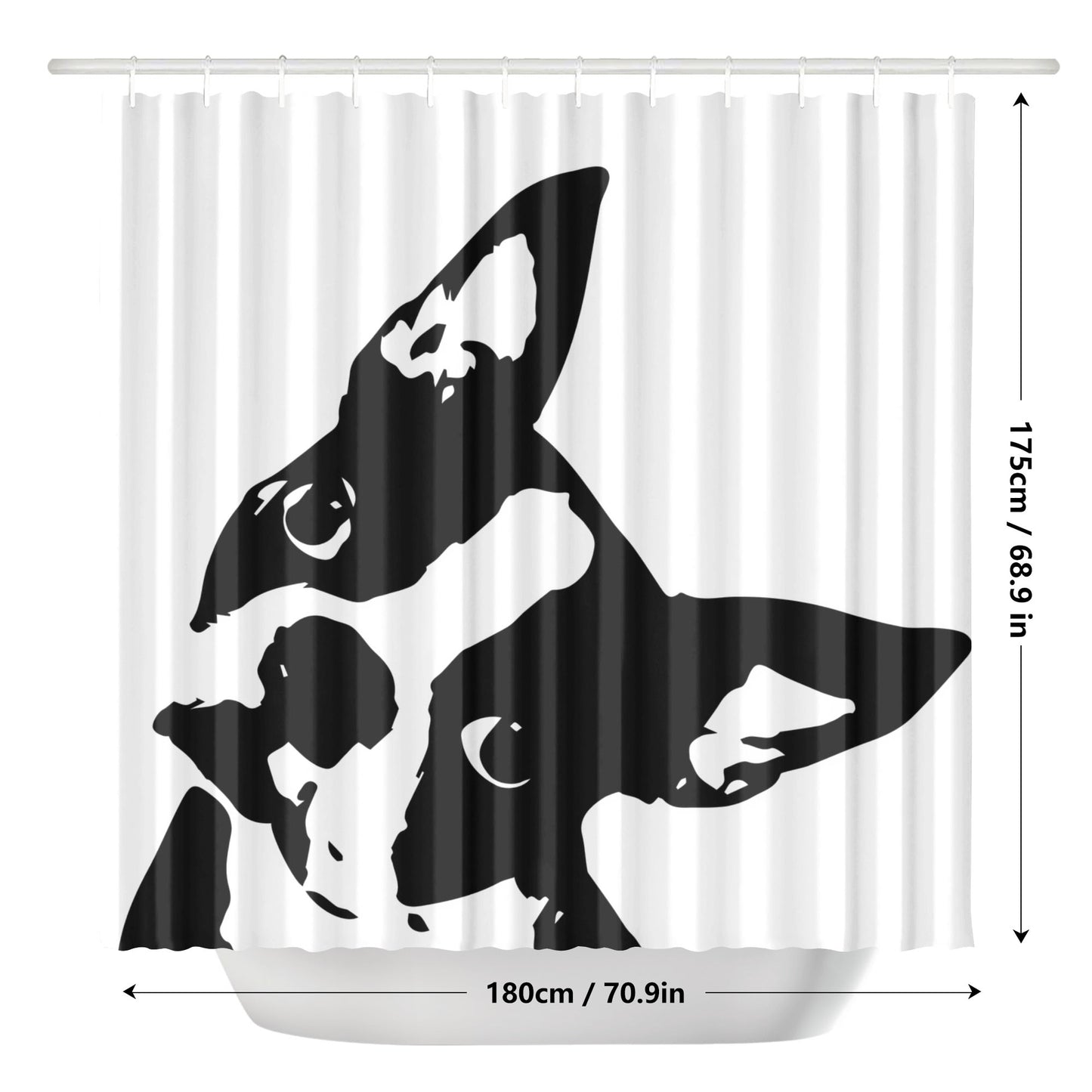 Boston Terrier Head Tilt Shower Curtain