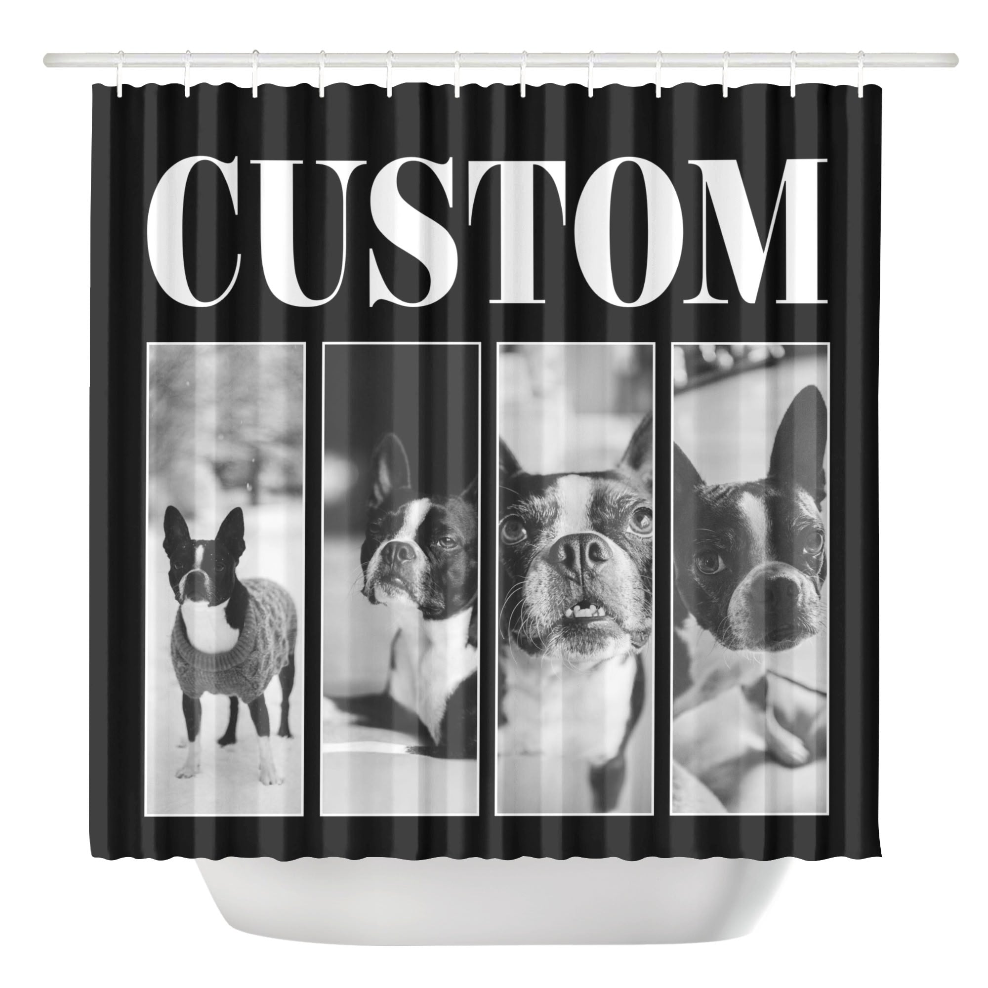 Custom Vintage Pet Photos Shower Curtain