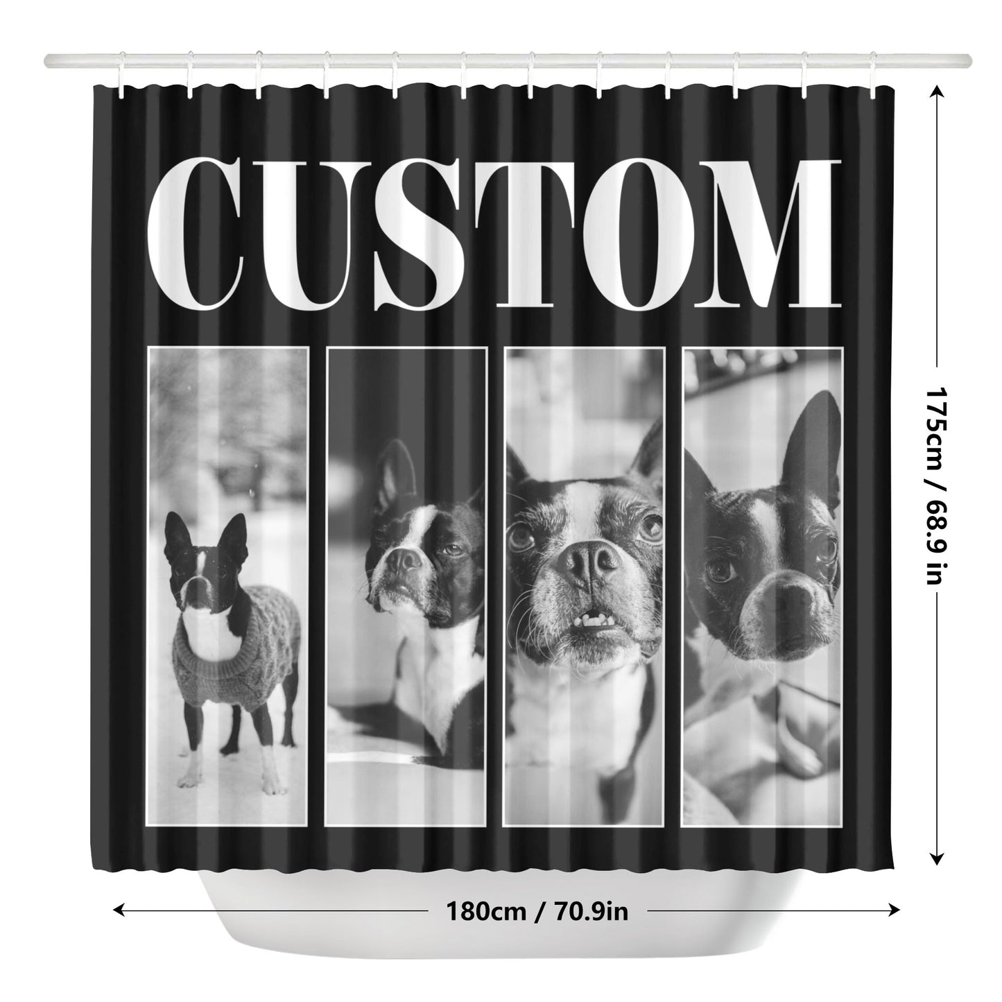 Custom Vintage Pet Photos Shower Curtain