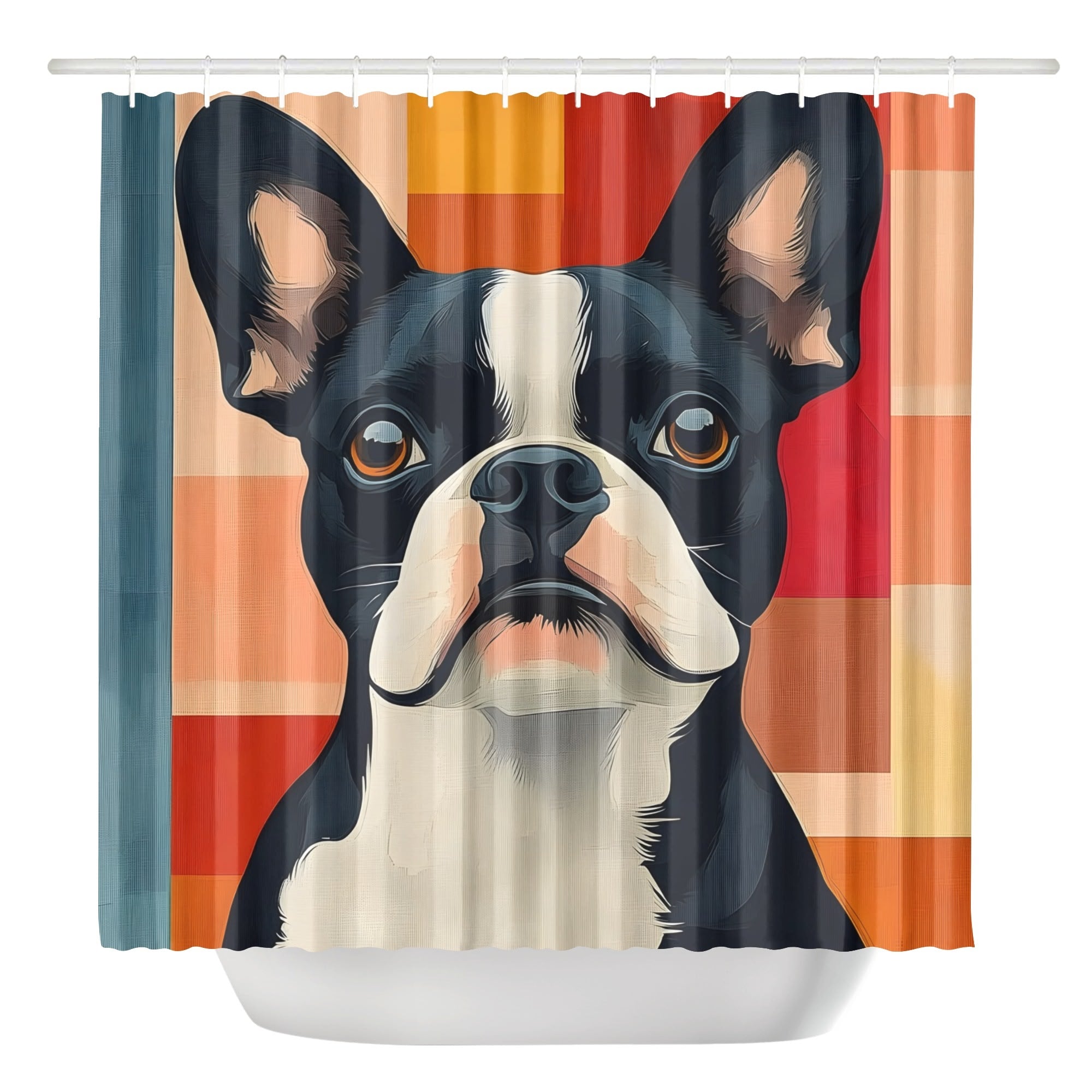 Stylish Boston Terrier Art Shower Curtain