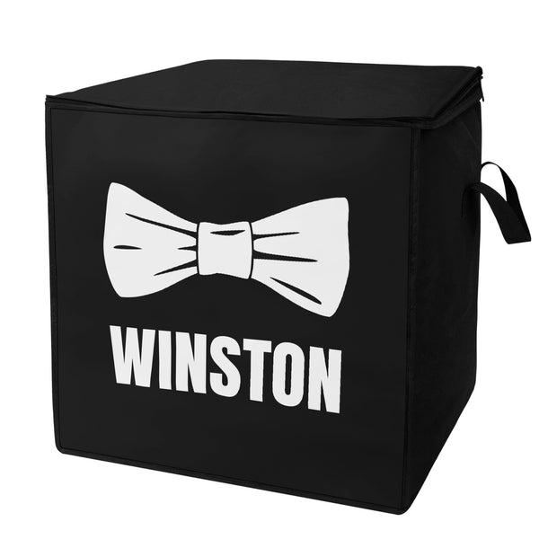 Custom Dog Name with Bowtie Storage Box Bag
