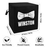 Custom Dog Name with Bowtie Storage Box Bag