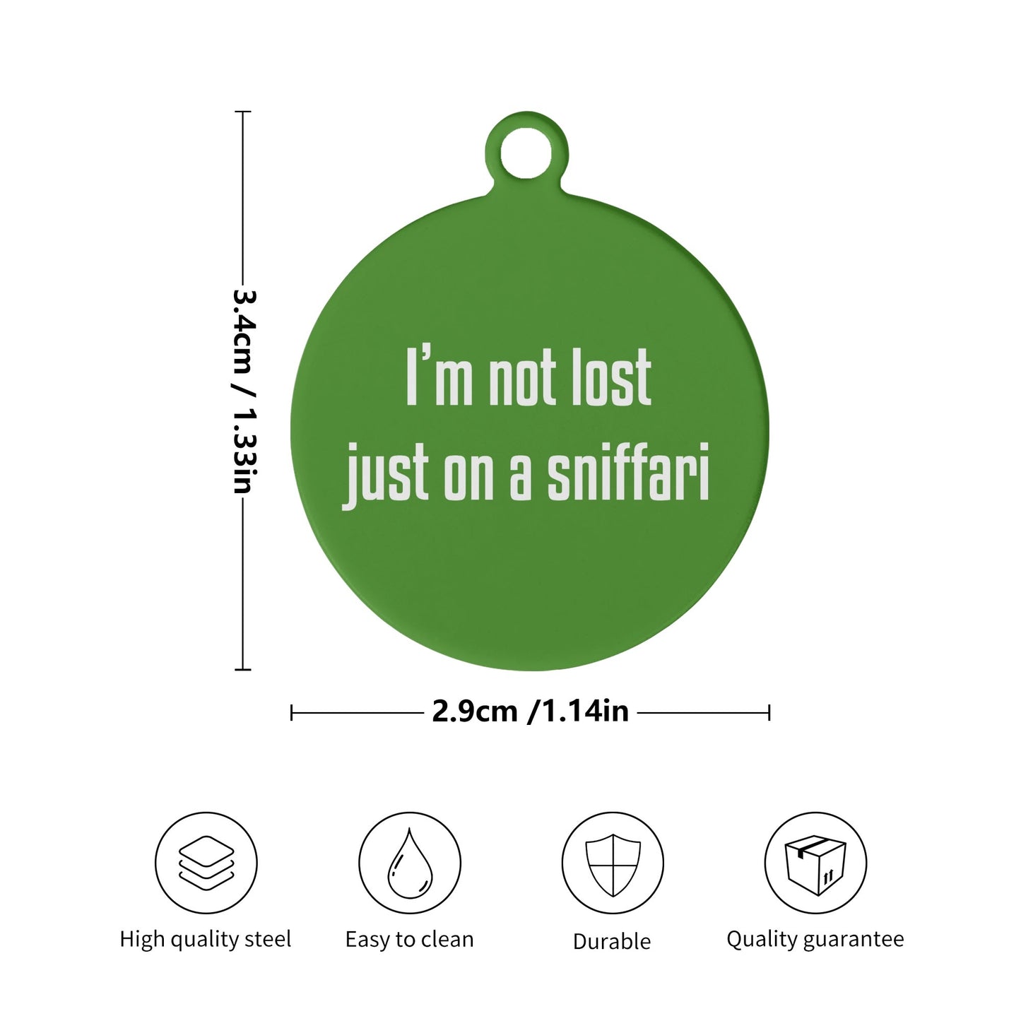 Im Not Lost Just On A Sniffari Laser Metal Alloy Dog ID Tag