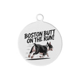 Boston Butt On the Run Laser Metal Alloy Dog ID Tag
