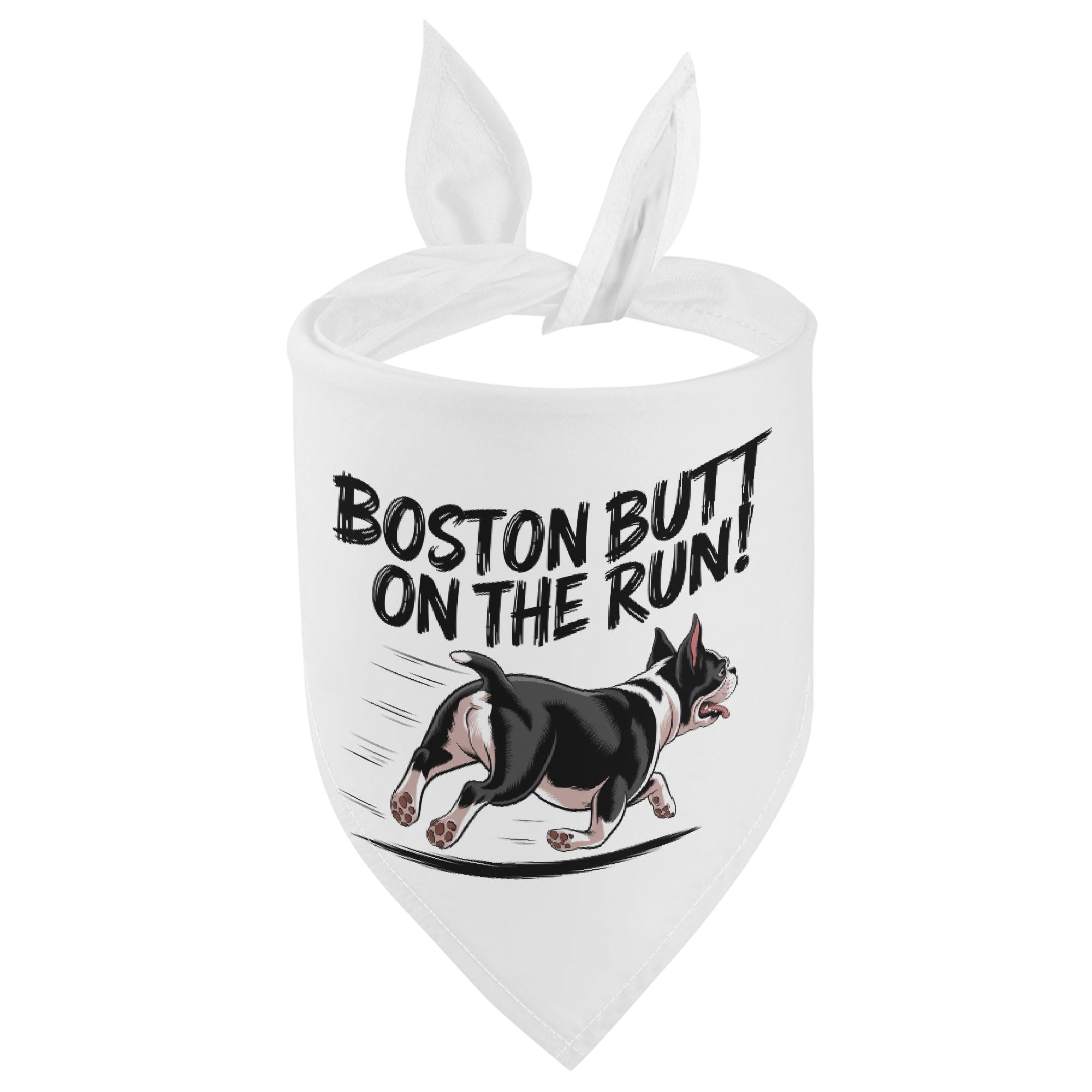 Boston Butt On The Run Dog Bandanas