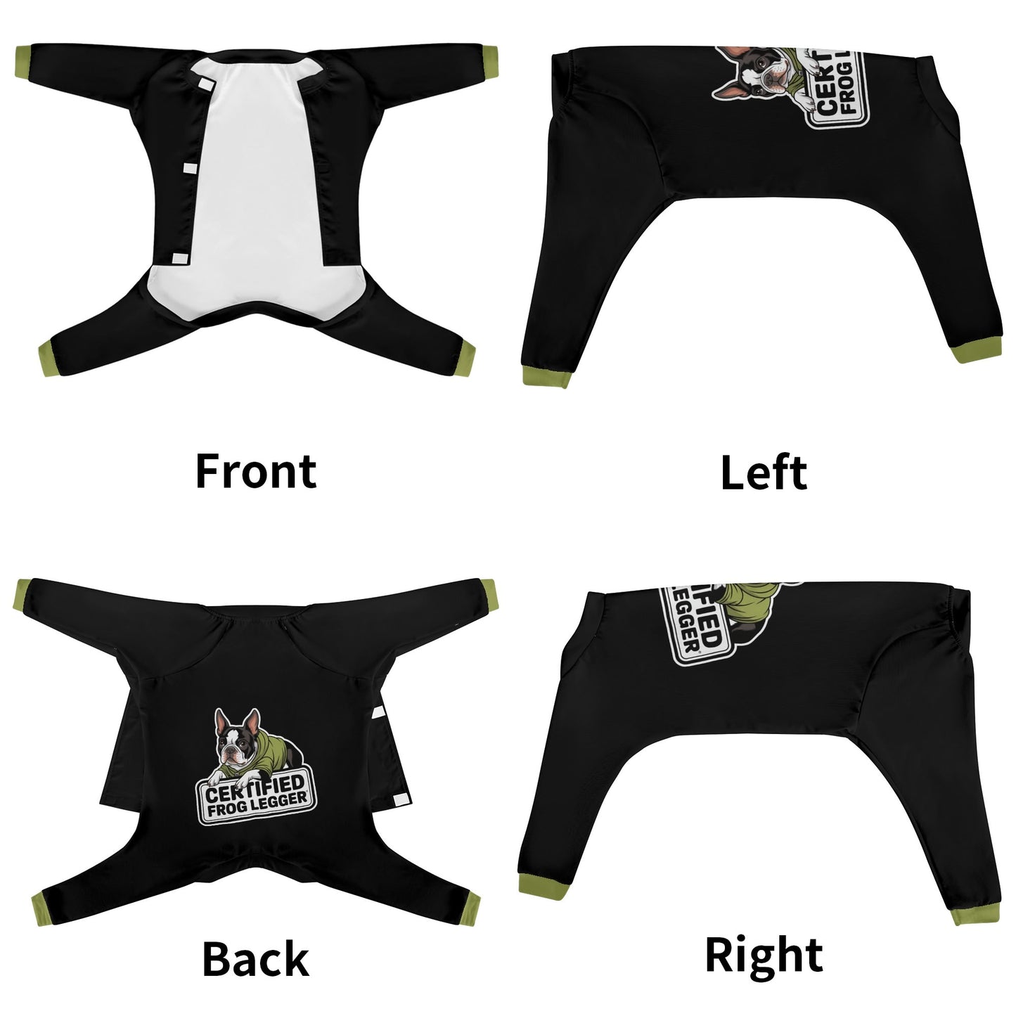 Certified Frog Legger Dog Pajama Ultra-Soft and 4-Way Stretch