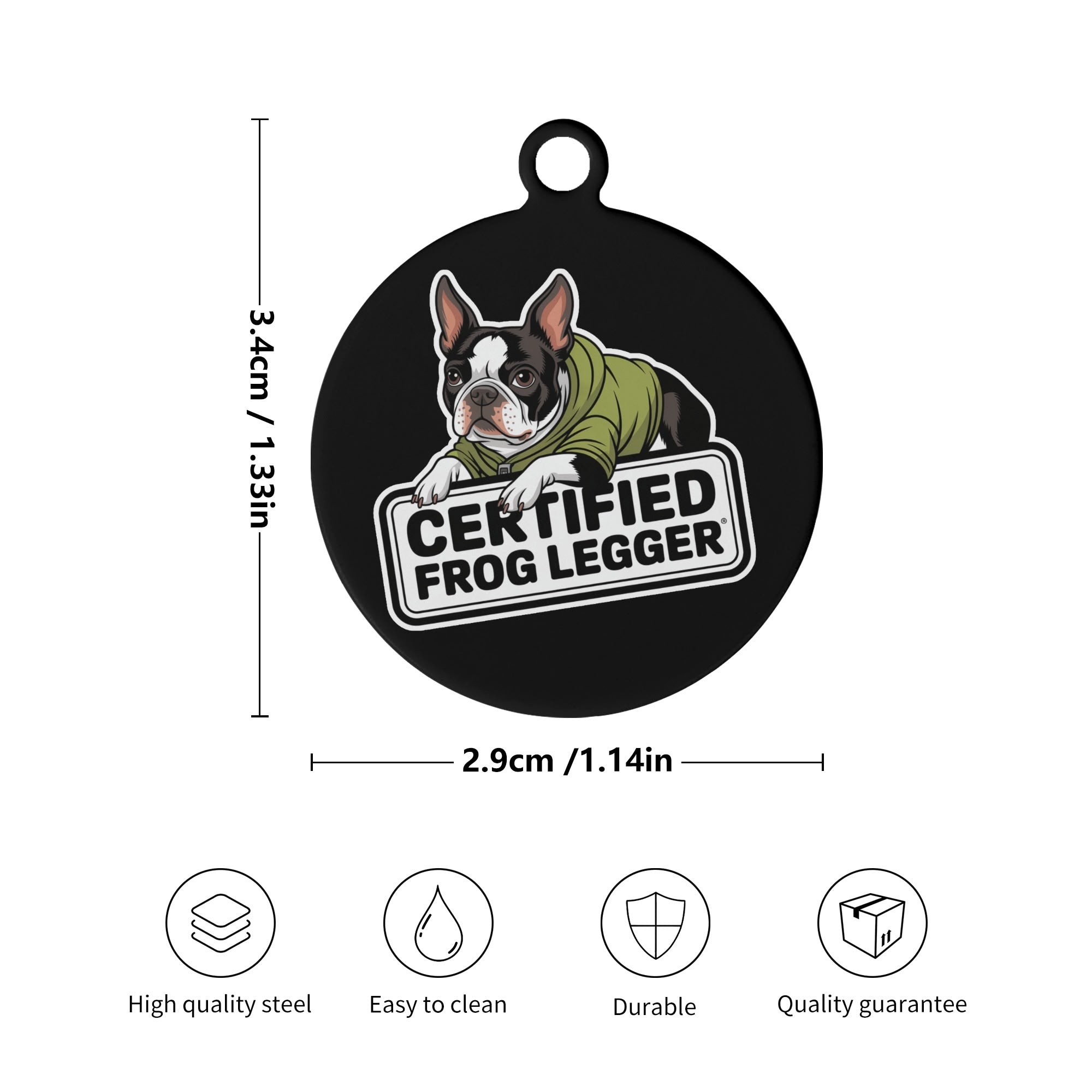 Certified Frog Legger Laser Metal Alloy Dog ID Tag