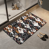 Boston Terrier Dogs Crowd Diatomaceous Bath Mat Fast Drying Foot Pad