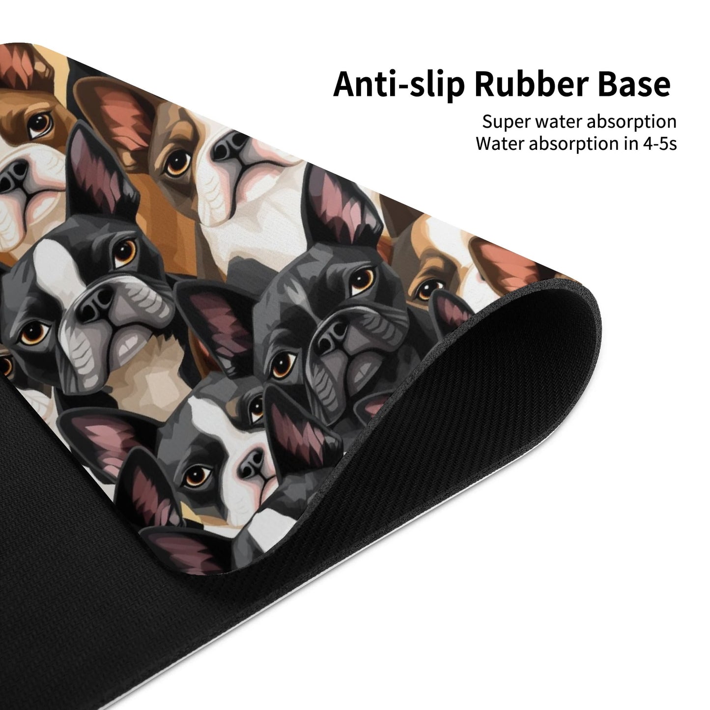 Boston Terrier Dogs Crowd Diatomaceous Bath Mat Fast Drying Foot Pad