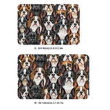 Boston Terrier Dogs Crowd Diatomaceous Bath Mat Fast Drying Foot Pad