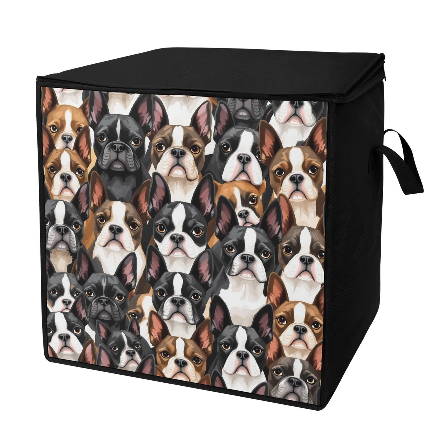 Boston Terrier Dogs Crowd Storage Box Bag