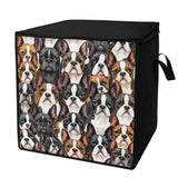 Boston Terrier Dogs Crowd Storage Box Bag