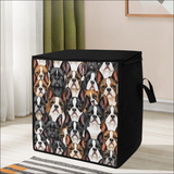 Boston Terrier Dogs Crowd Storage Box Bag