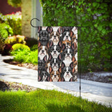 Boston Terrier Dogs Crowd Garden Flag Banner 12.5 x18 In
