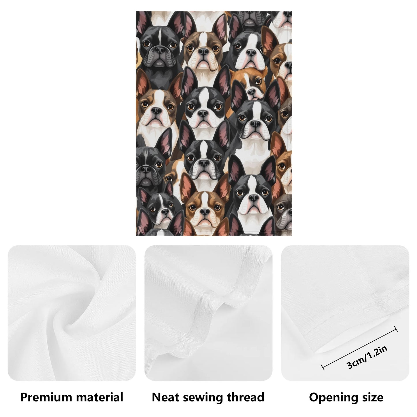 Boston Terrier Dogs Crowd Garden Flag Banner 12.5 x18 In