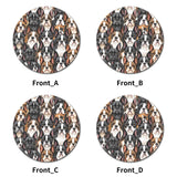Boston Terrier Dogs Crowd Wood Coaster (4 Pcs)