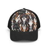 Boston Terrier Dogs Crowd Baseball Cap