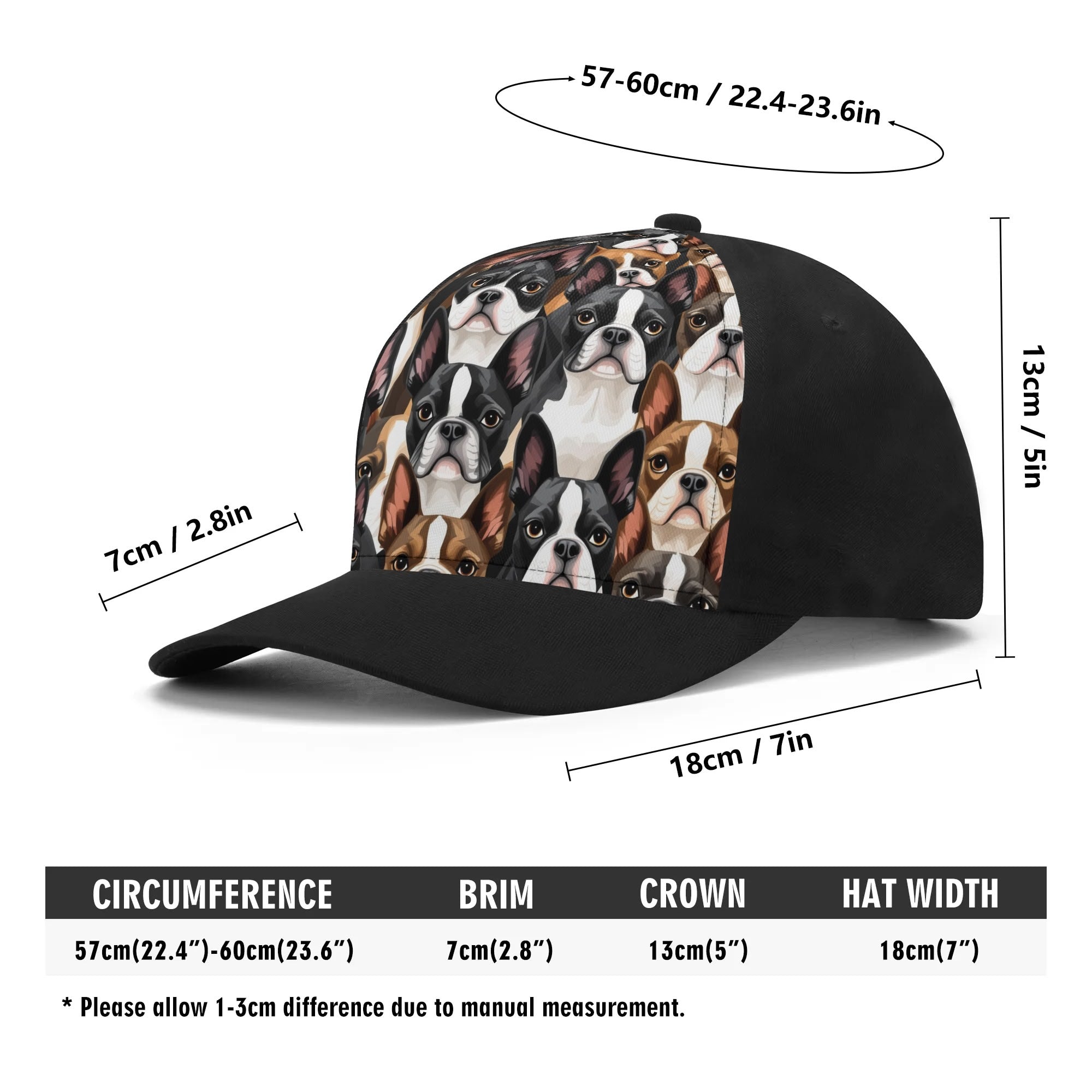 Boston Terrier Dogs Crowd Baseball Cap