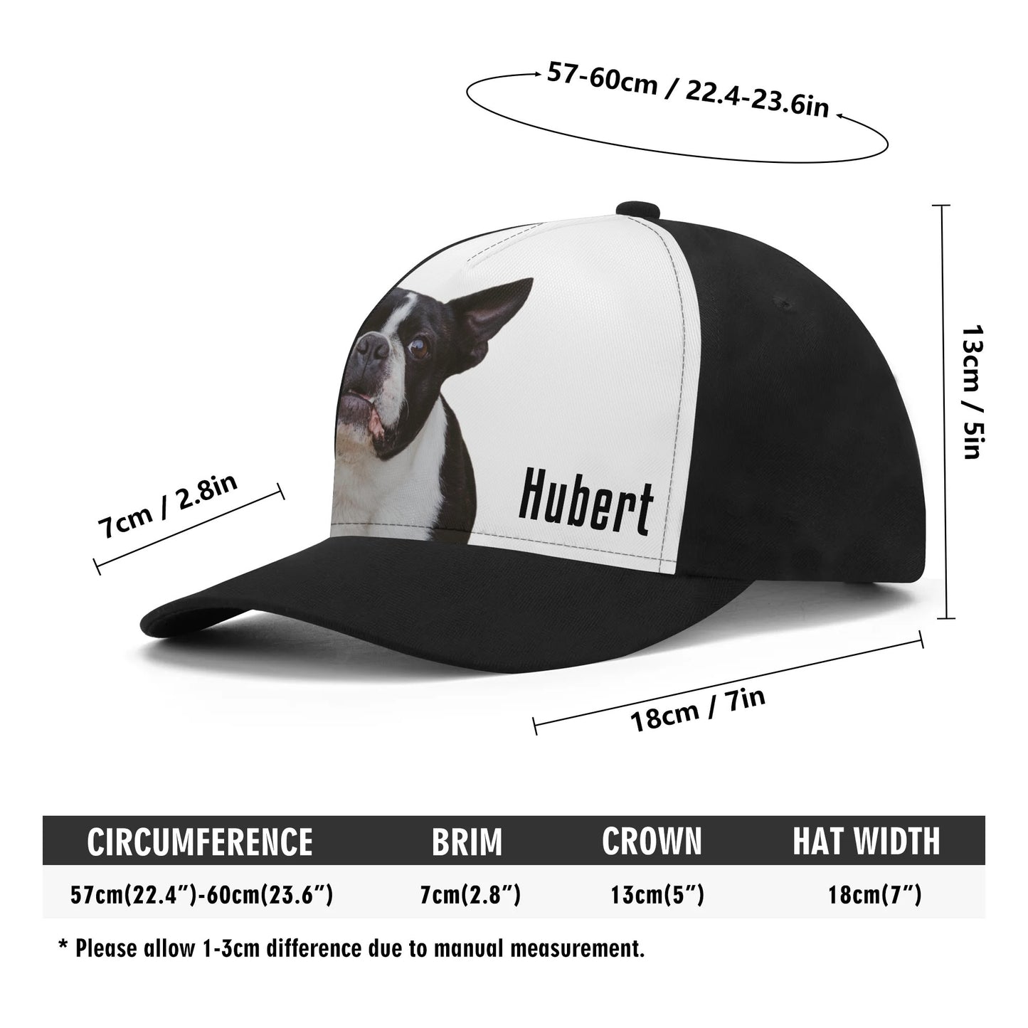 Custom Dog Portrait and Name Baseball Cap