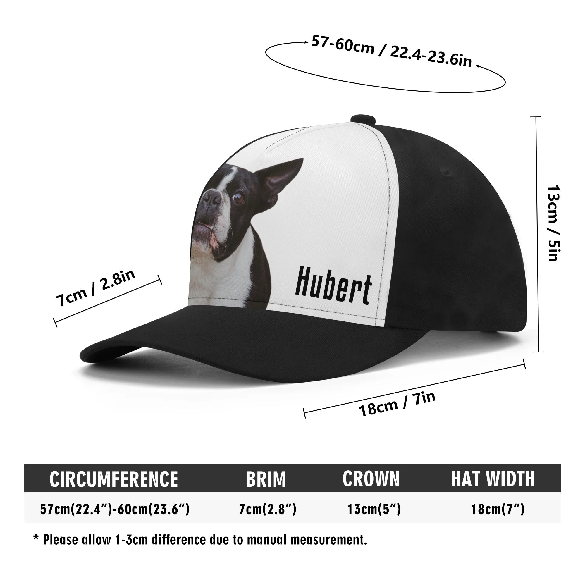 Custom Dog Portrait and Name Baseball Cap