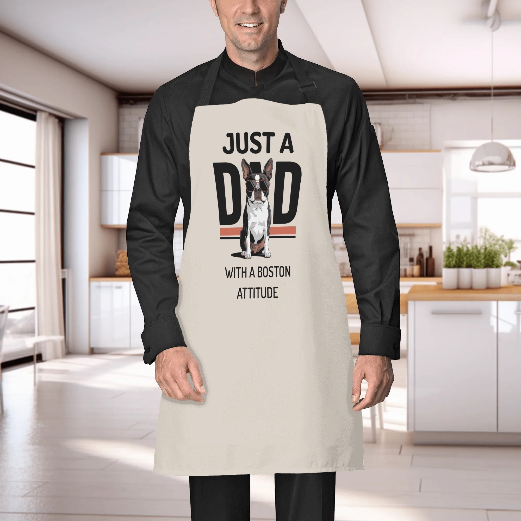 Just A Dad With A Boston Attitude Apron