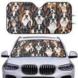Boston Terrier Dogs Crowd Car Sunshade