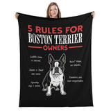 5 Rules For Boston Terrier Owners Flannel Blanket