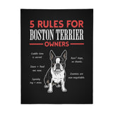 5 Rules For Boston Terrier Owners Flannel Blanket