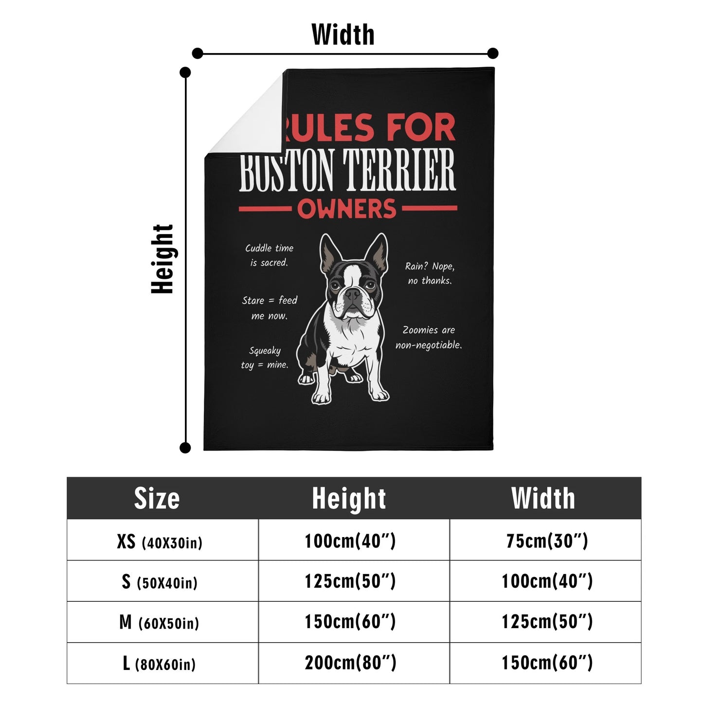 5 Rules For Boston Terrier Owners Flannel Blanket