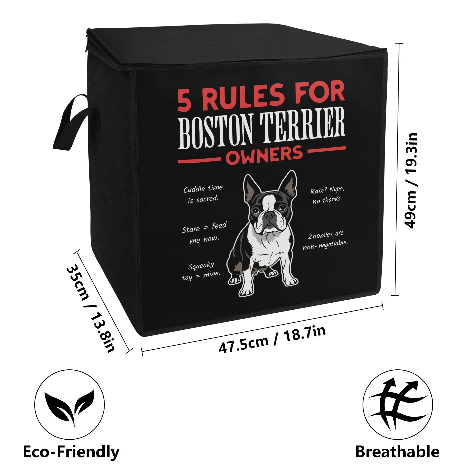 5 Rules For Boston Terrier Owners Storage Box Bag