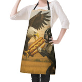 Eagle vs Boston Terrier Fighting for a Hot Dog Apron