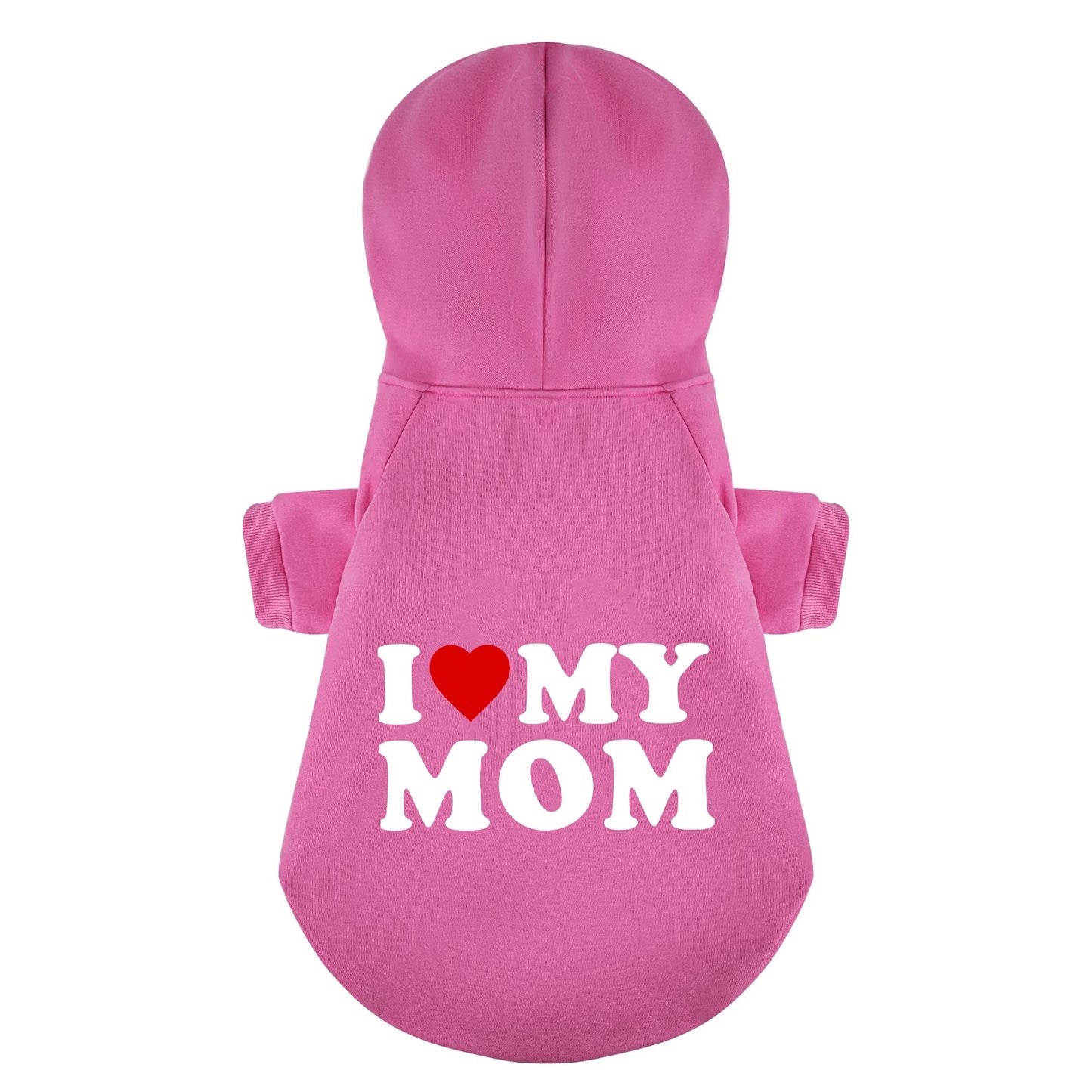 I Love My Mom 100% Cotton Dog Fleece Hoodie