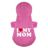 I Love My Mom 100% Cotton Dog Fleece Hoodie