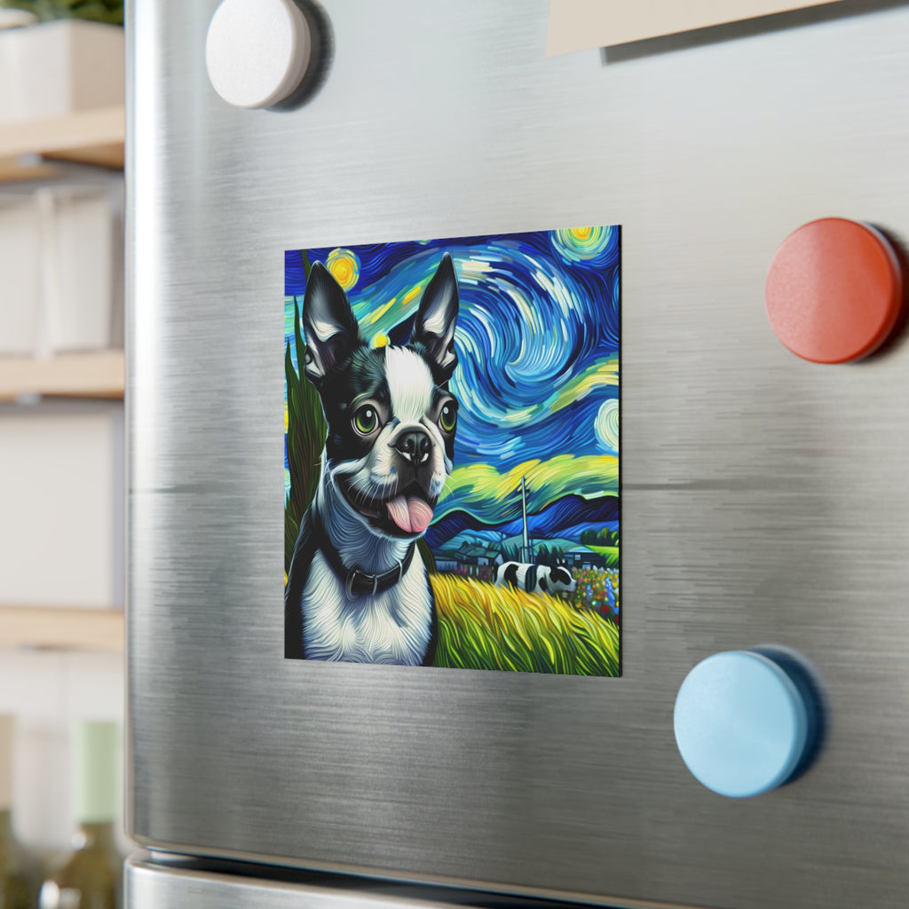 Boston Terrier Starry Night Magnet