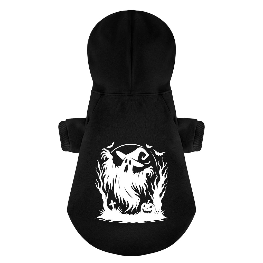 Halloween Ghost 100% Cotton Dog Fleece Hoodie