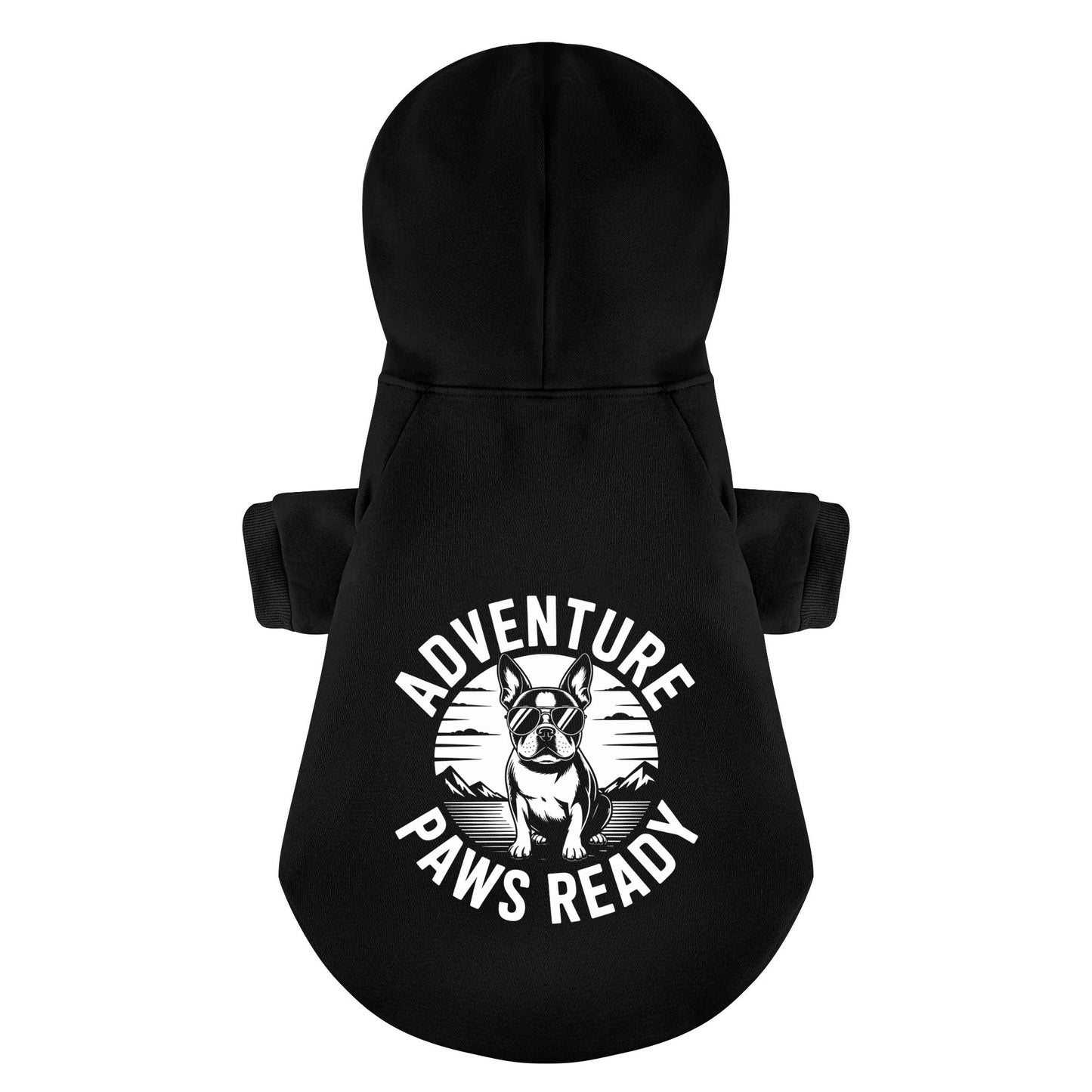 Adventure Paws Ready 100% Cotton Dog Fleece Hoodie . Black