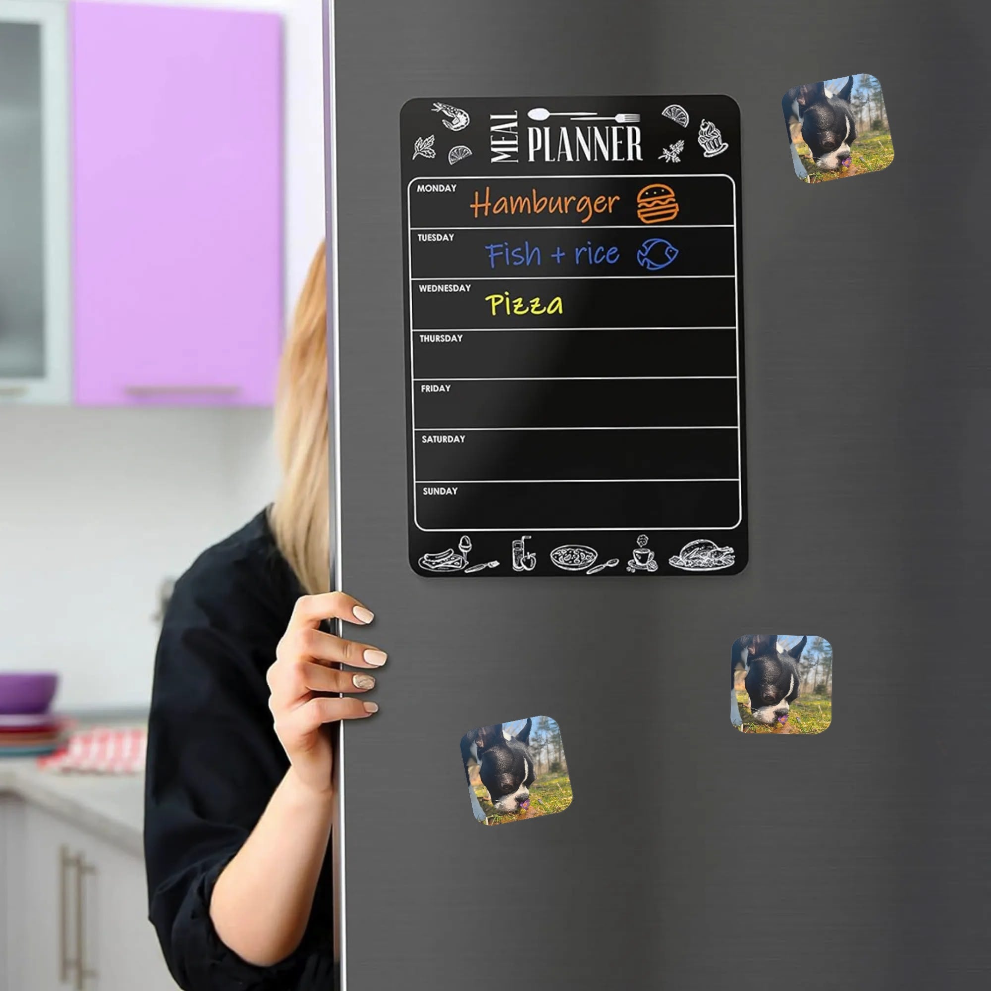 Personalized Dog Photo Magnets 4 Pcs .