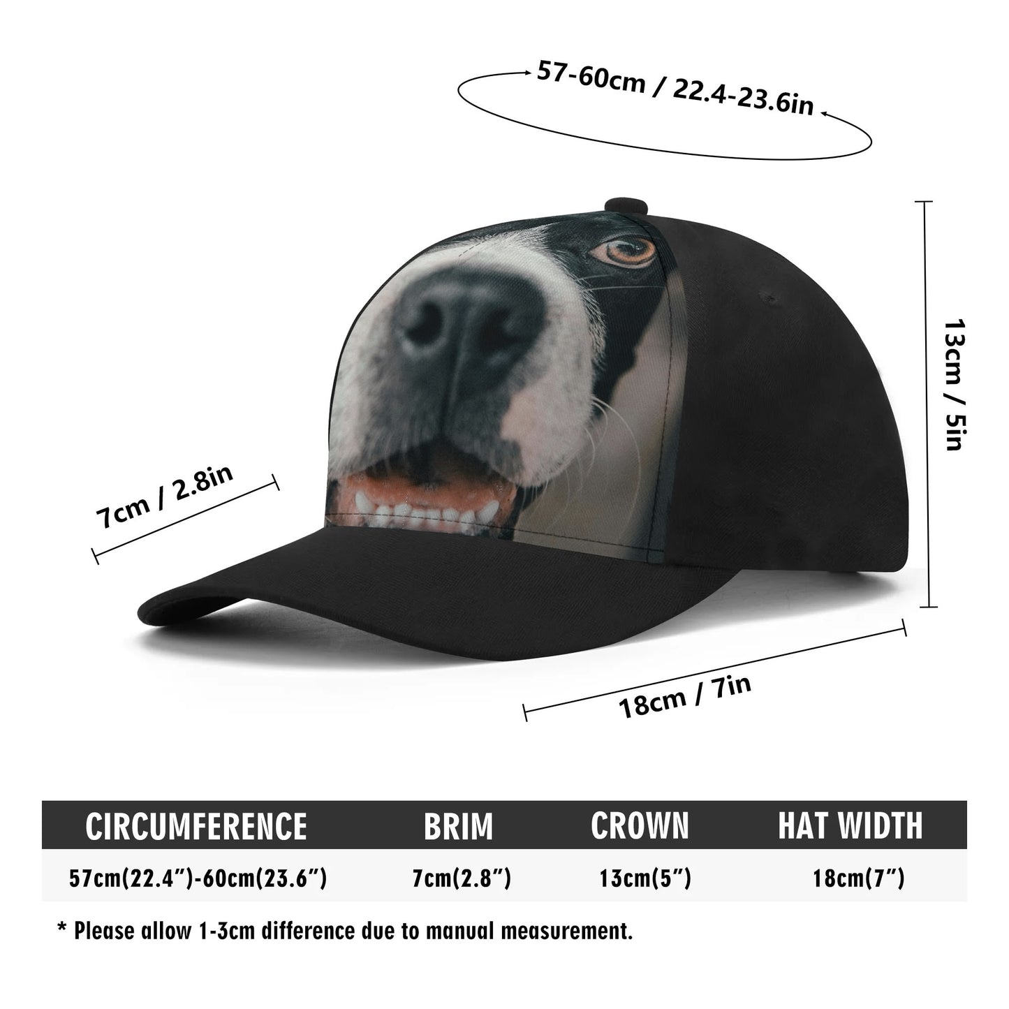 Custom Dog Photo Baseball Cap .