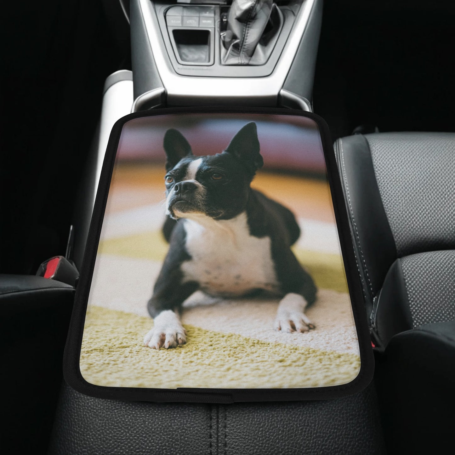 Custom Dog Photo Car Armrest Pad Cover .