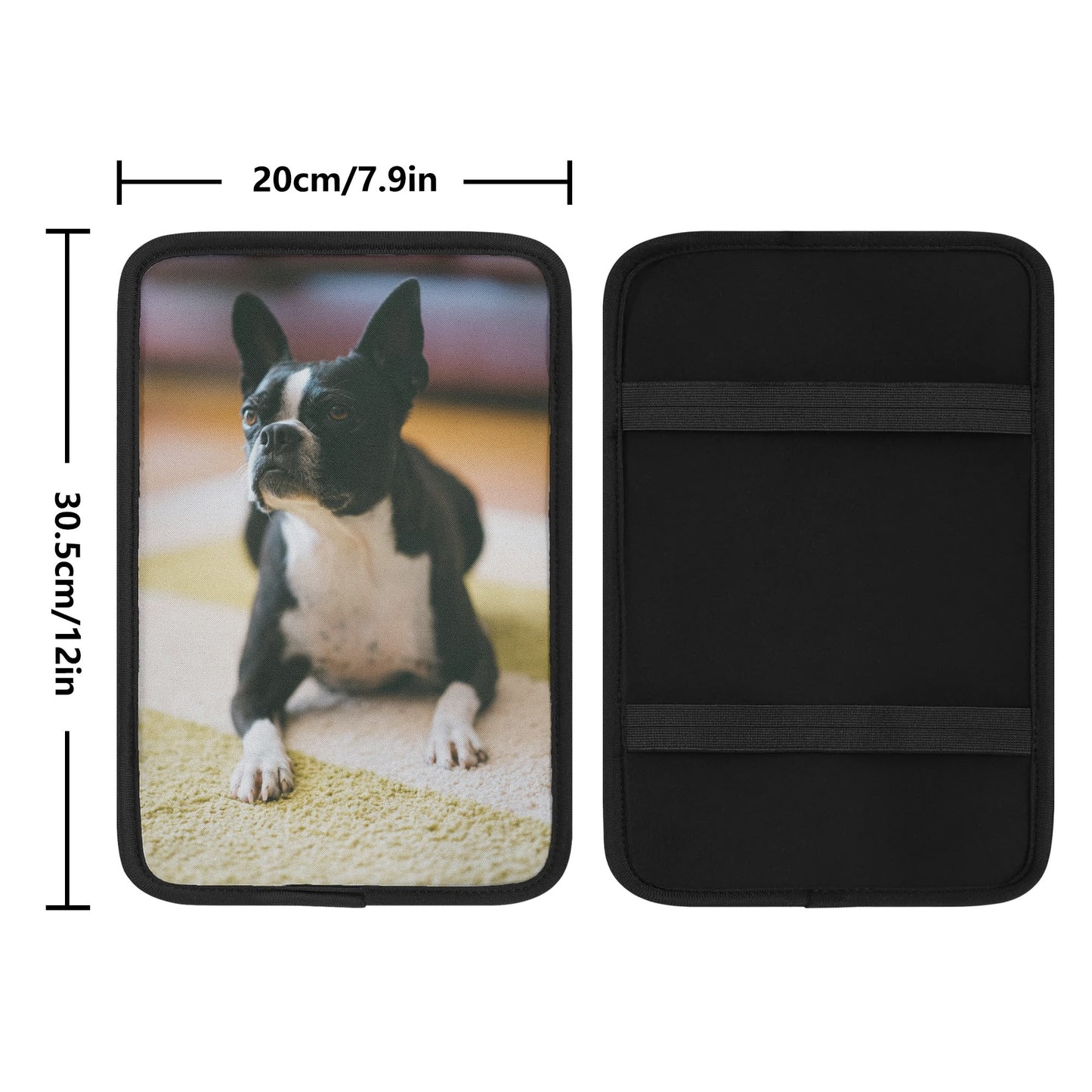 Custom Dog Photo Car Armrest Pad Cover .