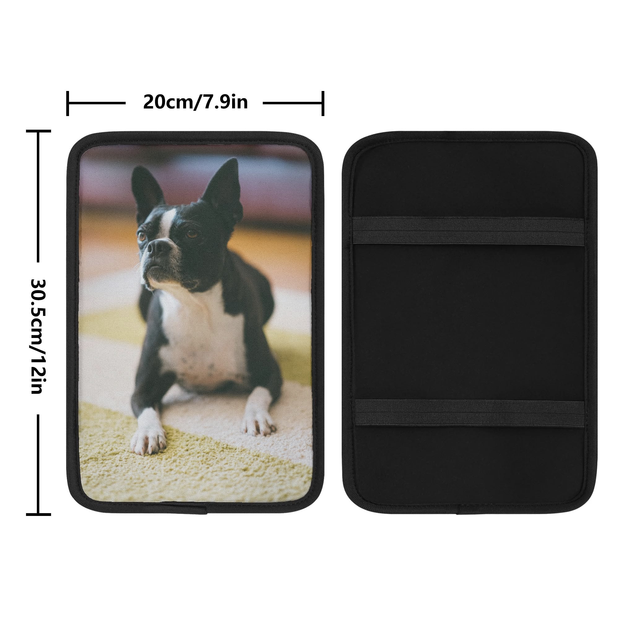 Custom Dog Photo Car Armrest Pad Cover .