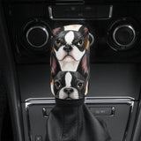 Boston Terrier Dogs Car Gear Shift Cover .