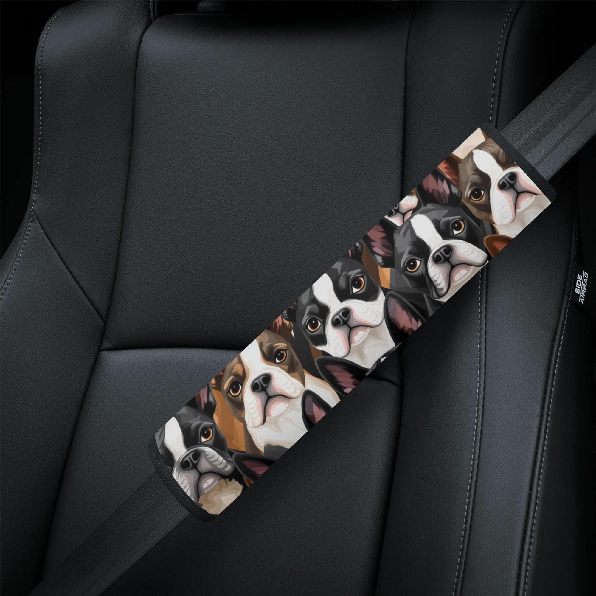 Boston Terrier Dogs Car Seat Belt Cover .