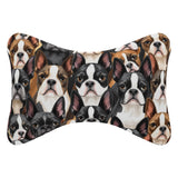 Boston Terrier Dogs Soft Car Headrest Pillow . Default Title