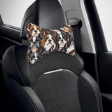 Boston Terrier Dogs Soft Car Headrest Pillow .