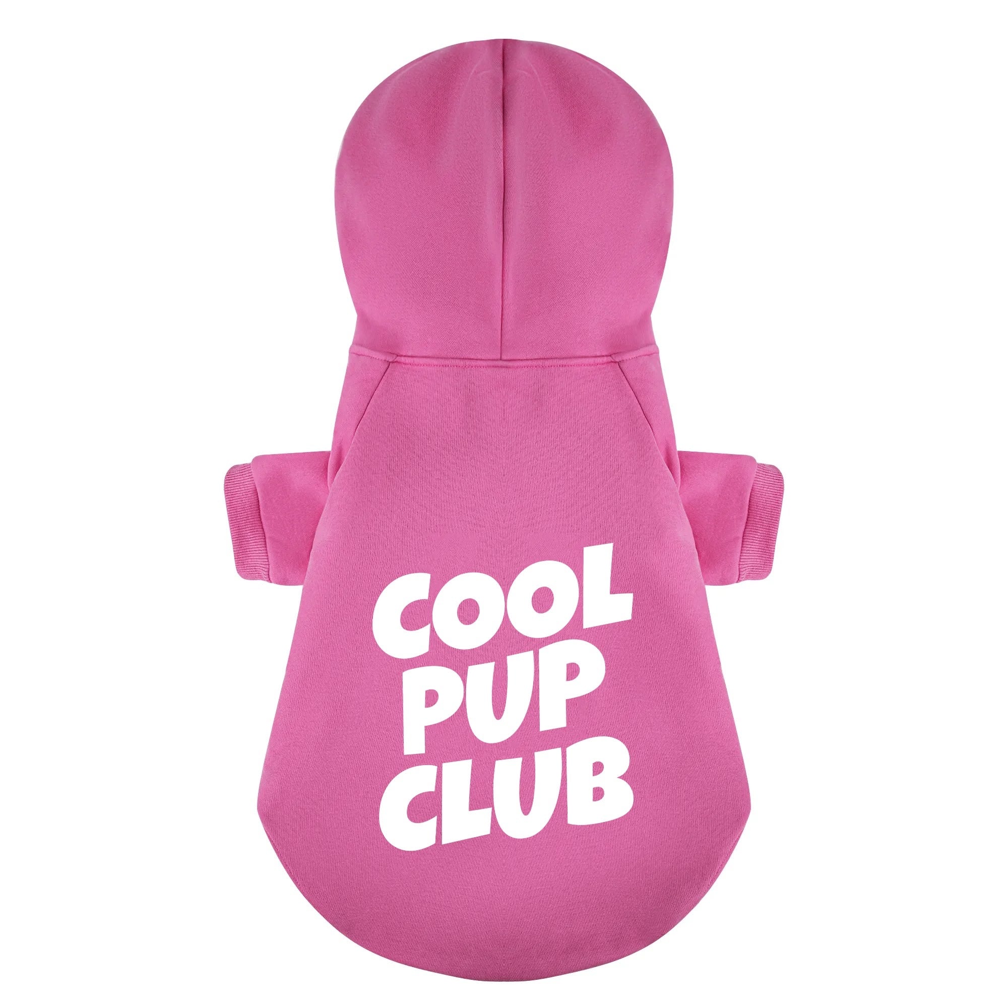 Cool Pup Club 100% Cotton Dog Fleece Hoodie . Pink