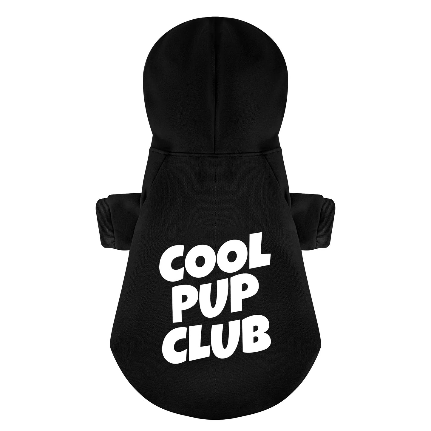 Cool Pup Club 100% Cotton Dog Fleece Hoodie . Black