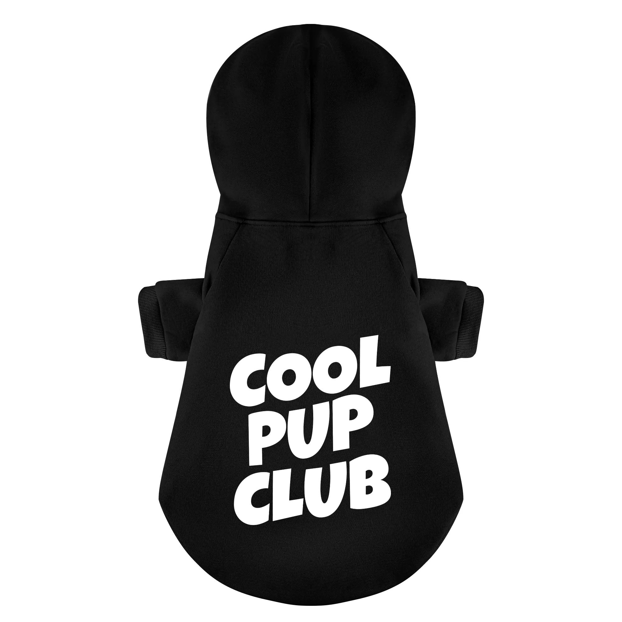 Cool Pup Club 100% Cotton Dog Fleece Hoodie . Black