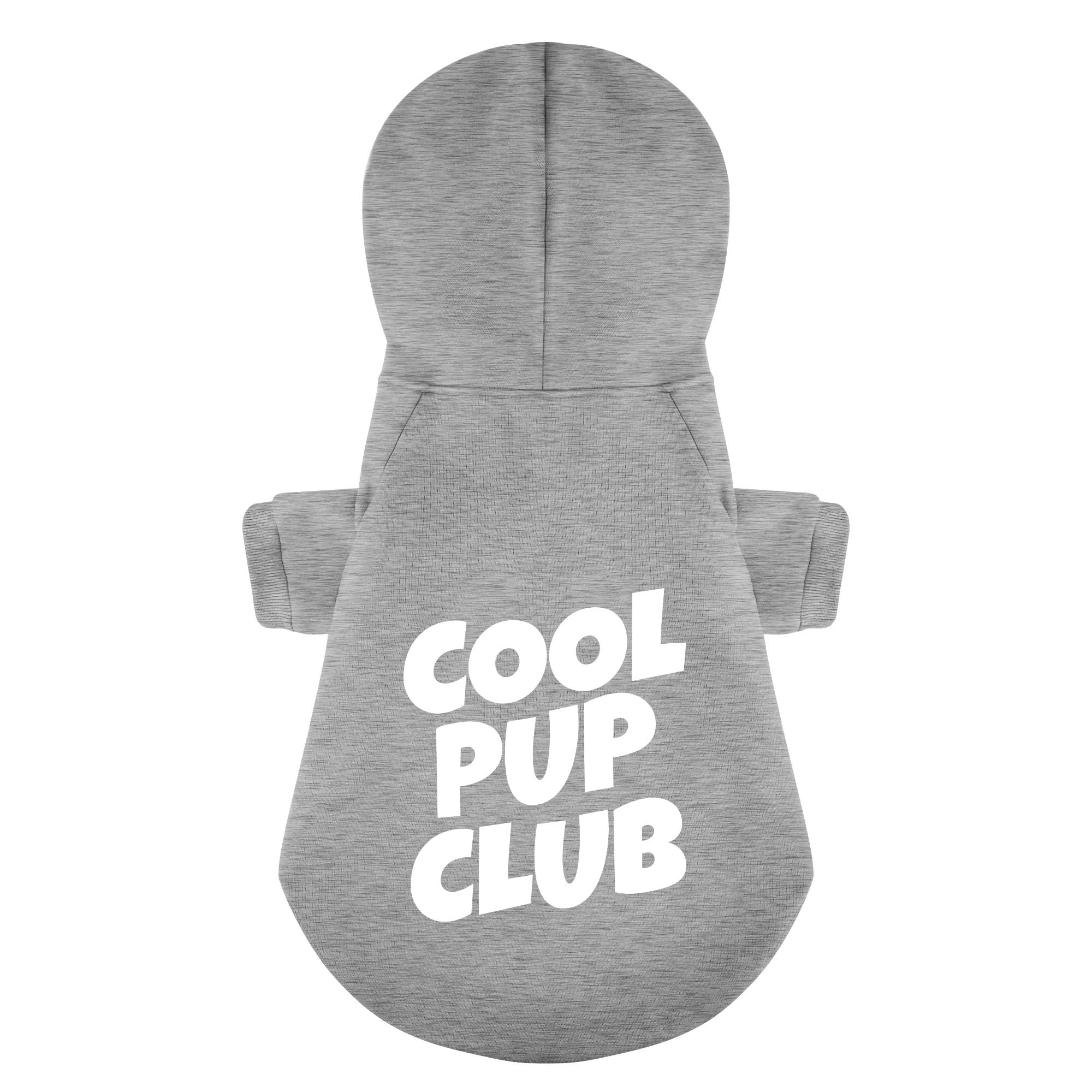 Cool Pup Club 100% Cotton Dog Fleece Hoodie . Gray