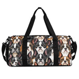Boston Terrier Dogs Crowd Sports Gym Duffle Bags . Default Title